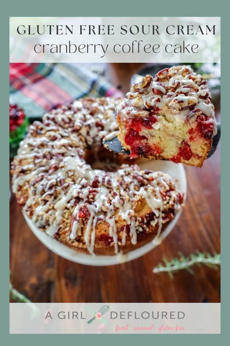 Fresh Cranberry Recipes Gluten Free, Vanilla Cake With Cranberry Filling, Gluten Free Cranberry Recipes, Cranberry Coffee Cake Recipes, Cranberry Recipes Gluten Free, Overnight Coffee Cake, Cake With Cranberries, Cranberry Orange Pound Cake, Christmas Coffee Cake