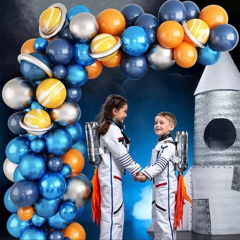 Space Balloon Arch, Astronaut Balloon, Boys Birthday Party Decorations, Dinosaur Balloons, Balloon Arch Kit, Astronaut Birthday, Unicorn Balloon, Orange Balloons, Garland Arch