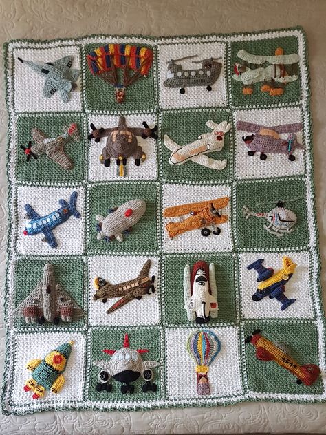 Aeroplane blanki for a small pilot😁 Airplane Crochet Blanket, Plane Crochet, Crochet Airplane, Pilot Baby, Airplane Blanket, Baby Shadow Box, Crochet Nursery, Crochet Market Bag, Manta Crochet