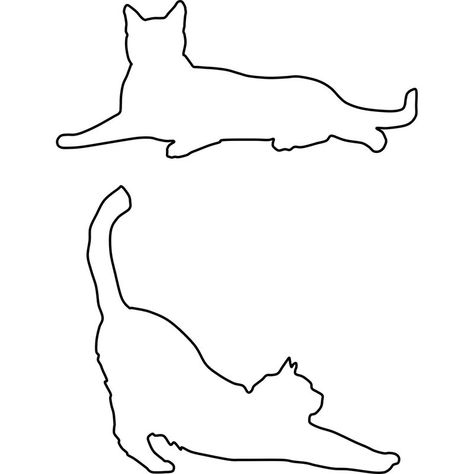 Line Quilting Designs, Cat Stencils, Quilt Tools, Stretching Cat, Quilt Templates, Appliqué Patterns, Animal Outline, Cat Template, Cat Patterns