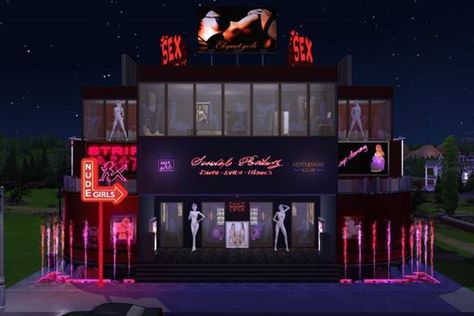 Sims Nightclub Cc, Sims 4 Nightclub Ideas, Strip Club Floor Plan, Strip Club Sims 4 Build, Sims Strip Club, Sims 4 Money Cc, Sims 4 Strip Club Build, Club Sims 4 Cc, Sims 4 Club Cc