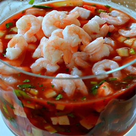 Original Mexican Shrimp Cocktail Recipe | Allrecipes Shrimp Cocktail Sauce Recipe, Prawn Cocktails, Mexican Shrimp Cocktail Recipe, Shrimp Cocktail Recipe, Mexican Shrimp Recipes, Shrimp Cocktail Sauce, Mexican Shrimp Cocktail, Cocktail Sauce Recipe, Cocktail Shrimp Recipes