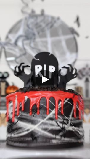 209K views · 5.8K reactions | This Halloween Cake Will Give You Chills! 🕸️🎃 Get ready for the ultimate Halloween cake that’s as spooky as it is delicious! 🎃👻 This cake is layered with black cocoa buttercream, gooey marshmallow spider webs, a blood-red buttercream drip, and topped with chocolate creme Oreo dirt and a creepy gravesite topper! 🕷️💀 It’s the ultimate showstopper for any Halloween party!Would you dare to take a slice? 😱Be sure to FOLLOW Patti Cakes Bakes for more eerie and delicious cakes, plus spooky dessert inspiration all season long! 🎂✨#HalloweenCake #SpookySweets #CakeDecorating #HalloweenDesserts #BlackCocoaButtercream #SpiderWebCake #ButtercreamDrip #OreoDirt #HalloweenBaking #GravesiteCake #CakeArt #HalloweenPartyIdeas #CreepyCakes #CakeVideos #BakingCommunity #B Cheesecake Cake Pops, Buttercream Drip, Red Buttercream, Spider Web Cake, Cocoa Butter Cream, Spider Cake, Oreo Dirt, Dessert Inspiration, Black Cocoa