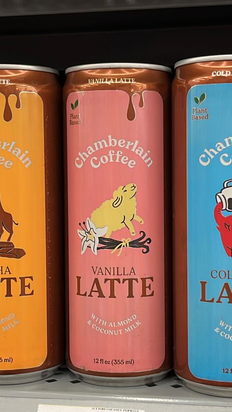 chamberlain coffee latte cans aesthetic pretty cold brew inspiration instagram story emma chamberlain influencer Coffee Creamer Aesthetic, Emma Chamberlain Coffee Aesthetic, Cold Brew Design, Chamberlain Coffee Aesthetic, Emma Chamberlain Coffee, Liquid Iv, Homemade Coffee Drinks, Chamberlain Coffee, Coffee Brand