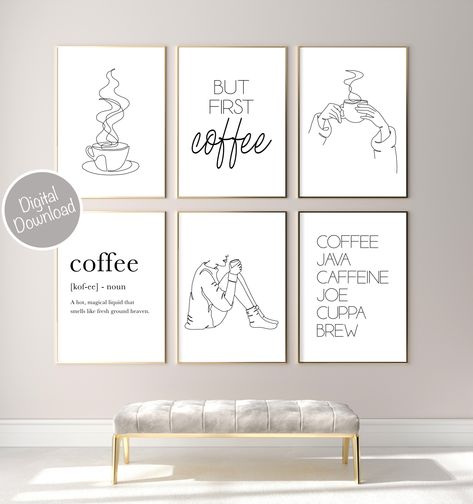 Coffee Bar Painting Ideas Canvas, Coffee Shop Frame On Wall, Coffee Bar Painting Ideas, Coffee Frame Wall Art, Cafe Decor Ideas Wall Art, Coffee Shop Wall Design, Coffee Bar Signs Printable, Minimalist Coffee Bar, Coffee Shop Painting