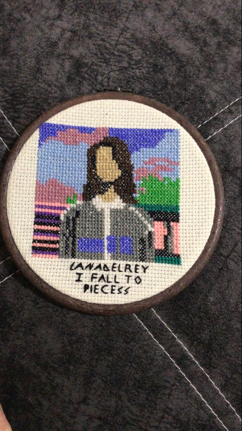 Lana Del Rey Cross Stitch, Porsche Logo, I Fall, Lana Del Rey, Cross Stitch Patterns, Vehicle Logos, Cross Stitch, ? Logo, Art