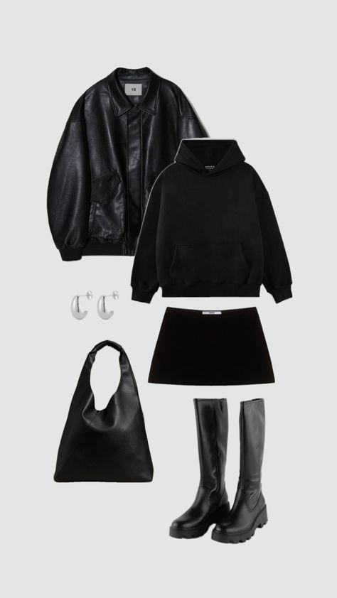 Arabella Aesthetic Outfits, Black Concert Outfit Ideas, Concert Fits Winter, Psychologist Outfit, Winter Concert Outfit, Winter Going Out Outfits, Ropa Dark, Outfit Dump, Office Outfits Women