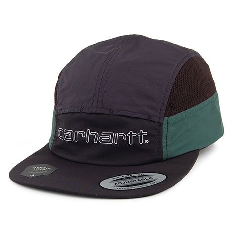 Carhartt WIP Terrace 5 Panel Cap - Black-Green Baltimore Orioles Baseball, Five Panel Cap, Cap Outfit, 5 Panel Hat, Summer Cap, Striped Beanies, New Era 9forty, Wool Berets, Fashion Photography Inspiration