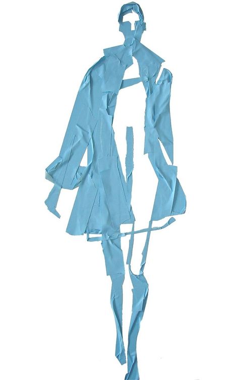 Tape Fashion, Silhouette Mode, Fashion Illustration Collage, Tape Art, Fashion Sketchbook, Fashion Illustration Sketches, Fashion Figures, Illustration Fashion Design, Fashion Portfolio