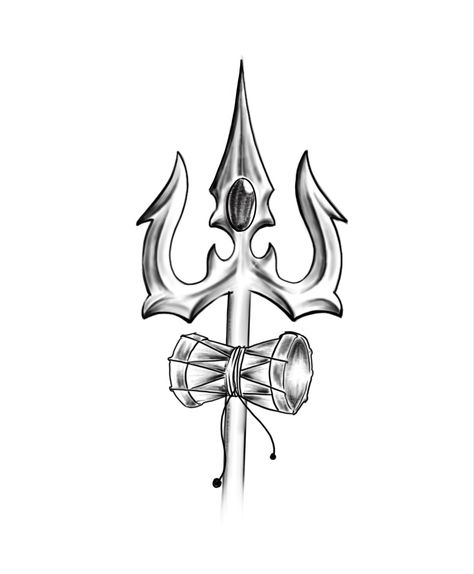 Trishul Drawing, Trishool Tattoo, Simple Trishul Tattoo Designs, Trishul Design, Trishul Tattoo Design, Miracle Tattoo, Om Trishul Tattoo, Shiva Trishul, Heartbeat Tattoo Design