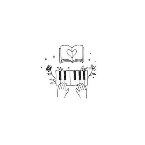 Piano Related Tattoo, Cute Piano Drawings, Music Easy Drawings, Piano Tattoo Ideas For Men, Piano Drawing Aesthetic, Music Tattoo Piano, Piano Drawing Easy, Piano Doodle, Piano Tattoo Ideas