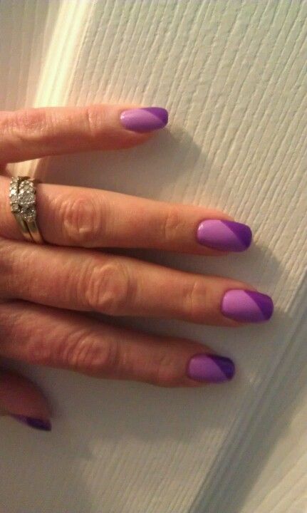 Two Toned Pink French Tip Nails, Dual Tone French Tip Nails, Dual Tone Nails, Two Toned French Manicure, Two Colour Nails Designs, 2 Tone French Nails, Two Tone Gel Nails, Two Toned Purple Nails, Two Tone Purple Nails