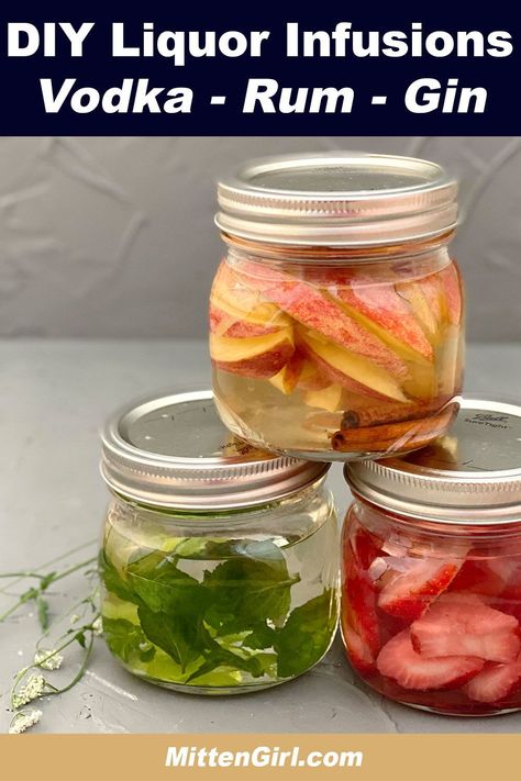 Gin Infused Recipes, Infused Vodka Recipes Diy, Diy Liquors, Liquor Infusions, Infused Alcohol Recipes, Diy Liquor, Infused Rum, Infused Alcohol, Infusion Recipes