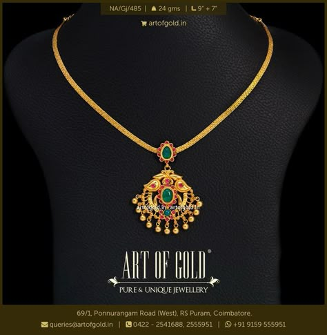 Gold Attigai Necklace Gold Neckles, Hindu Jewelry, Gold Neck Chain, Silk Saree Blouse Designs Patterns, Online Gold Jewellery, Gold Jewelry Simple Necklace, Gold Chain Design, Necklace Art, Gold Pendant Jewelry