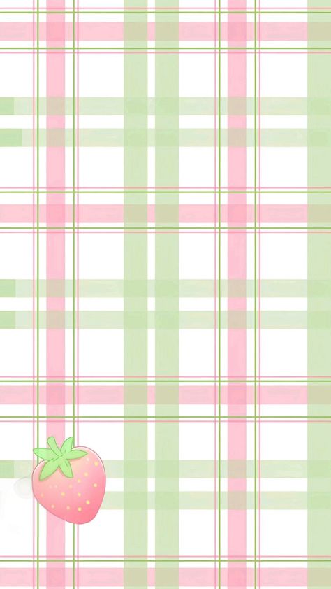 Iphone Decor, Strawberry Background, Pink And Green Wallpaper, Kawaii Wallpapers, Mint Wallpaper, Cute Home Screens, Girly Wallpapers, Plaid Wallpaper, Ios 17