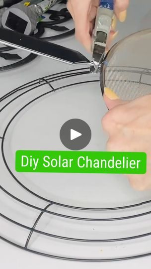 Beautiful and super simple solar chandelier. Dollar tree crafts. Beautiful for the back yard or garden space Dollar Store Solar Lights Diy Projects, Dollar Tree Solar Chandelier, Outdoor Chandelier Wedding, Outdoor Chandelier Diy, Diy Outdoor Chandelier Ideas, Outdoor Solar Lighting Ideas, Diy Solar Lights Ideas, Solar Chandelier Outdoor, Dollar Tree Solar Light Ideas