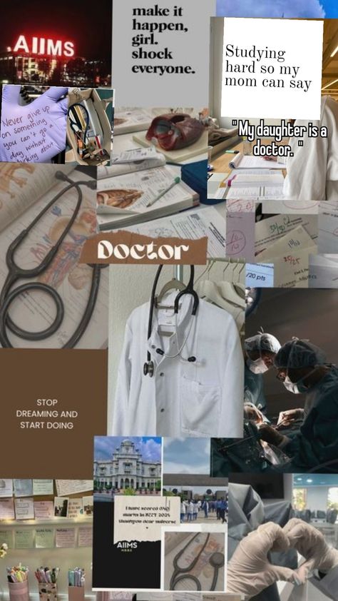 Future Doctor Vision Board, Academic Motivation Doctor, Vision Board For Doctor, Neet Visionboard, My Daughter Is A Doctor, Dream Doctor Wallpaper, Vision Board Doctor, Doctor Motivation Wallpaper, Doctor Motivation Quotes