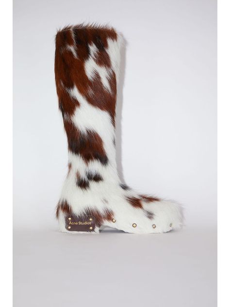 Pony Hair Boots, Cow Print Boots, Brown Fur Boots, Acne Boots, Print Boots, Fur Shoes, Pony Hair, Fur Boots, Dream Shoes