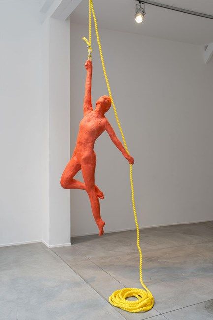 Red Woman Acrobat Hanging From a Rope by George Segal George Segal Sculpture, Contemporary Art Installation, George Segal, Hanging Sculpture, Human Sculpture, Figure Drawing Reference, Pop Artist, Abstract Sculpture, Human Figure