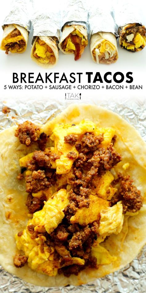 Taco Breakfast Burrito, Tex Mex Breakfast Tacos, Authentic Mexican Breakfast Tacos, Breakfast Taco Recipes, Breakfast Tacos With Corn Tortillas, Easy Breakfast Tacos Recipe, Breakfast Tacos Corn Tortillas, Make Ahead Breakfast Tacos, Breakfast Tacos Sausage