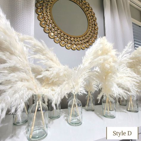 Pampas Centerpiece, Pampas Grass Centerpiece, Table Decor For Wedding, Dried Floral Decor, Grass Centerpiece, White Pampas, Decor For Wedding, Engagement Dinner, Event Centerpiece