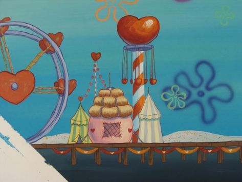 Sponge Bob Valentines Day, Spongebob Valentines Day Wallpaper, Old Spongebob Aesthetic, Valentine’s Day Cartoon, Valentines Day Spongebob, Valentines Day Cartoon Aesthetic, Spongebob Landscape, Spongebob Valentines Day, Spongebob Scenery