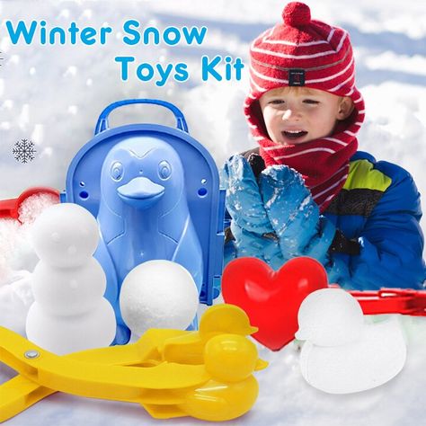 Snowball Maker, Snow Buddies, Snow Toys, Penguin Coloring, Winter Schnee, Cool Gifts For Kids, How To Make Snow, Cute Penguins, Winter Gift