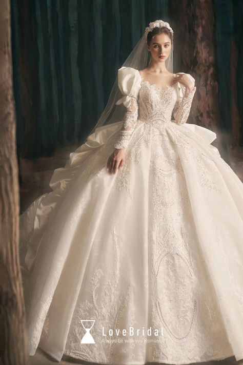 Queen Gowns Royal, Dior Wedding Dresses, 1960s Wedding Dresses, Medieval Wedding Dress, Queen Wedding Dress, Wedding Event Dresses, Victorian Wedding Dress, Big Wedding Dresses, Wedding Dress Bustle