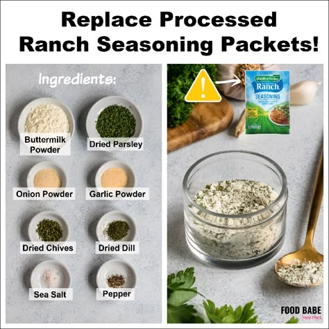 Stop Buying Hidden Valley Ranch Seasoning (Make This Recipe Instead!) Diy Ranch Seasoning Packet, Vani Hari, Ranch Seasoning Recipes, Hidden Valley Ranch Dressing, Homemade Ranch Dip, Ranch Dip Recipe, Macro Recipes, Homemade Ranch Seasoning, Clean Foods