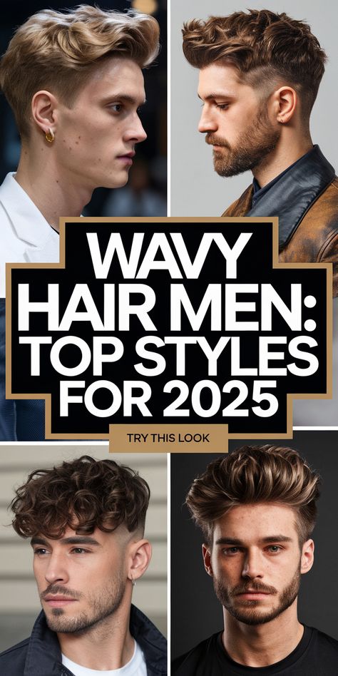 29 Ideas for Wavy Hair Men in 2025 covers the best haircuts, trends, and styling tips for men with short, medium, or long hair. Try a low fade, a messy side part, or a tapered slick back for a modern touch. Whether you’re drawn to Afro, Korean, or Indian hairstyles, these world-inspired cuts help define your personal aesthetic. Mens Hairstyles Long Wavy, 2025 Hairstyles Men, 2025 Mens Hairstyles, Men’s Hairstyles 2025, 2b Hairstyles Men, Aesthetic Wavy Hairstyles, 2025 Men Hairstyle, Male Model Hairstyles, Men Wavy Haircut