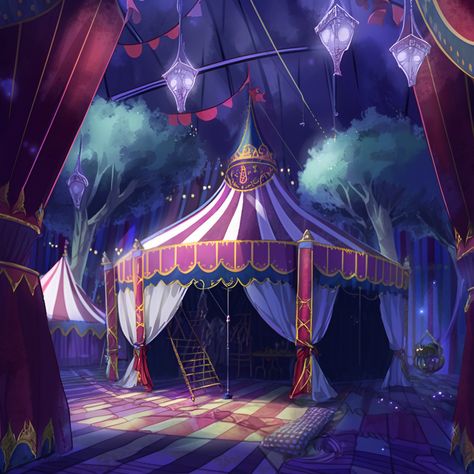 https://www.pixiv.net/en/artworks/103163558 Theme Park Art, Anime Circus, Circus Artwork, Fantasy Circus, Circus Background, Carnival Art, Circus Aesthetic, Dark Circus, Night Circus