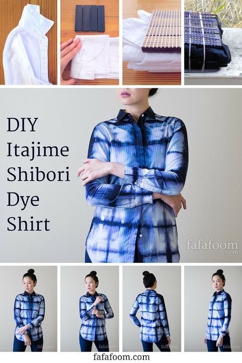 7 Tips for DIY Shibori Dyeing Your Shirt, Square Accordion Fold Style Shibori Shirt, Diy Shibori, Shibori Dyeing, Itajime Shibori, Shibori Diy, Tie Dye Patterns Diy, Fabric Dyeing Techniques, Diy Tie Dye Shirts, Shibori Designs