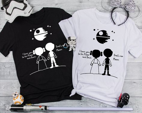 Disney Couple Outfits, Couples Disney Shirts, T Shirt Clipart, Star Wars Couples, Cute Couple Shirts, Funny Couple Shirts, Disney Couple Shirts, Disney Couple T-shirt, Disney Themed Outfits