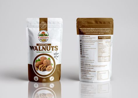 #walnuts packaging design #walnuts pouch design #Dry fruit packging #dry nuts packaging design #almond packging #dry fruit standup pouch #walnuts package #food packaging #pouch design #coffe packaging #coffe label #Beauty Packaging design #packaging design #minimlist packaging #modern packaging design #brand identity #packaging design inspiration #creative packaging design #product packaging design #label design inspiration Pouch Packaging Design Inspiration, Brown Packaging Design, Makhana Packaging, Nuts Packaging Design, Dry Fruit Packaging, Fruit Packaging Design, Label Design Inspiration, Beauty Packaging Design, Nuts Packaging