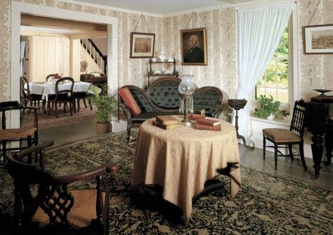 Little Women House, Orchard House, Family Dining Rooms, Painted Cottage, Grey Bedroom, Louisa May Alcott, Little Women, Rack Design, Sitting Room