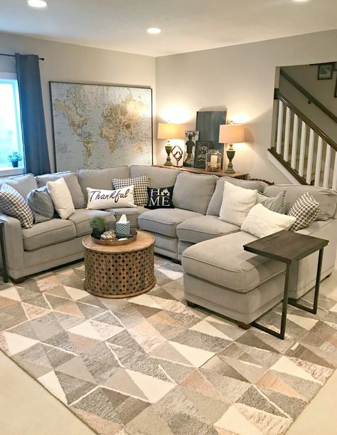 World Market Furniture, Cozy Farmhouse Living Room, Dekorasi Kamar Tidur, Basement Bedrooms, Farmhouse Decor Living Room, Living Room Remodel, Room Idea, Family Room Design, Room Remodeling