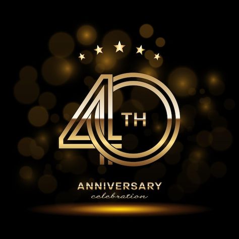 40th anniversary logo with gold color an... | Premium Vector #Freepik #vector #40th #year #anniversary-logo #golden-anniversary 40 Years Anniversary Logo, Anniversary Logos, 40 Year Anniversary, Examples Of Logos, Logo Number, Anniversary Logo, Golden Anniversary, Vector Template, 40th Anniversary