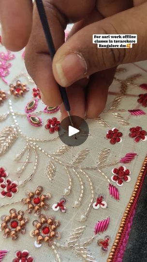 111K views · 4.5K reactions | Sequence work with Silk thread 🥰 | Rajesh Manju | Adarsh Krishnan N · Nenjin Ezhuth (feat. Vidya Lakshmi G) Sequence Work Embroidery, Aari Embroidery, Sequence Work, Silk Thread, Thread, Embroidery, Silk, Quick Saves