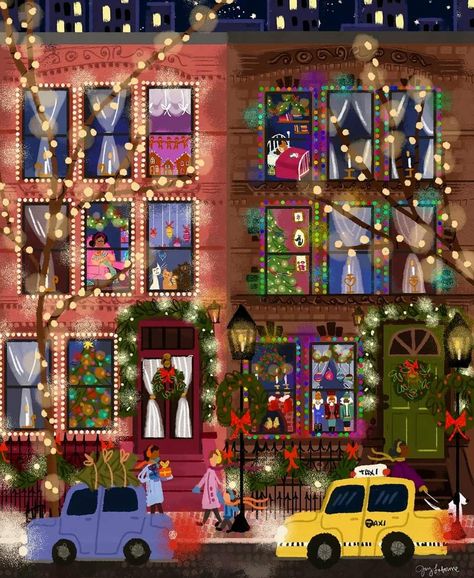 Joy Laforme, Christmas Puzzle, Christmas Illustration, Christmas Aesthetic, Christmas Wallpaper, City Art, Christmas Art, All Things Christmas, Pretty Pictures