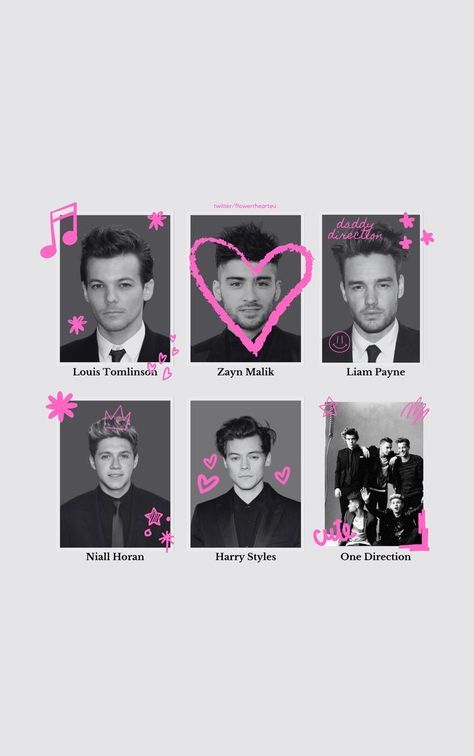 Pink Aesthetic Wallpaper Harry Styles, 1d Wallpaper Aesthetic, One Direction Polaroid, One Direction Core, One Direction Aesthetic Wallpaper, Yearbook Edit, One Direction Lockscreen, Gambar One Direction, Iphone Wallpaper Aesthetic