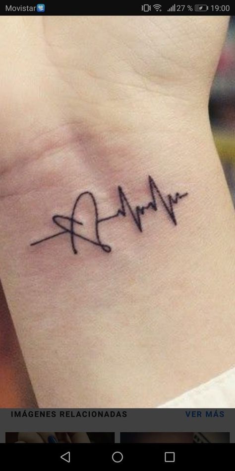 Lifeline Tattoos, Heartbeat Tattoo Design, Memorial Tattoo Ideas, Word Tattoo Ideas, Rare Tattoos, Karma Tattoo, Cardiac Rhythms, Heartbeat Tattoo, Word Tattoo