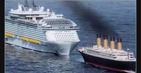 Titanic vs una moderna nave da crociera.. | BESTI.it - immagini divertenti, foto, barzellette, video | Bloglovin’ Titanic Ii, Ocean Liner, Rms Titanic, Cruise Ships, Royal Caribbean, Cruise Ship, Titanic, Terms Of Service, The Ocean