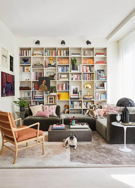 Library Cold Apartment, Bookshelf Wall, Bookshelf Inspiration, Fulton Street, Home Library Design, Apartment Renovation, Wall Bookshelves, Built In Bookcase, New York Apartment