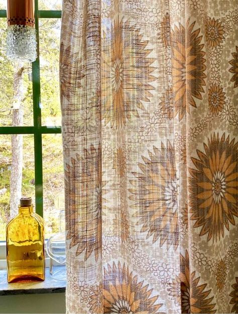 Excited to share this item from my #etsy shop: Scandinavian sheer curtains in Swedish floral linen look fabric from 70s, Mid century modern. 70s Curtains, Mcm Bedroom, 70s Mid Century Modern, Scandinavian Curtains, Scandinavian Floral, Mid Century Modern Aesthetic, Living Room Renovation, Textured Acrylic, Vintage Curtains