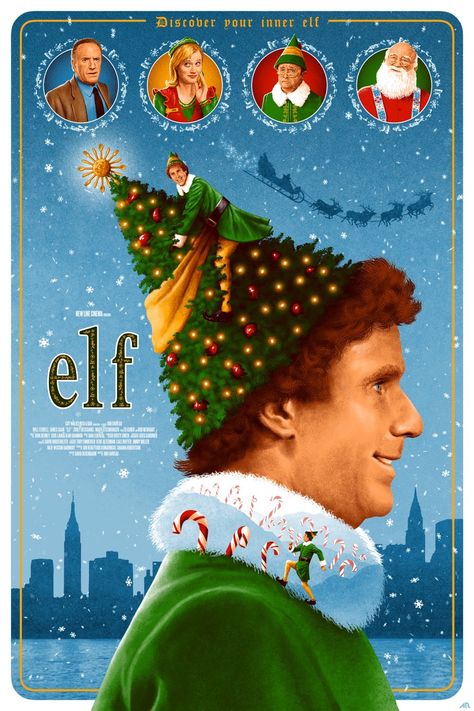 Movie Poster Project, Elf 2003, Lord Of The Rings Trilogy, Elf Family, Santa Toys, Best Christmas Movies, Best Movie Posters, Elf Movie, Gift Sack