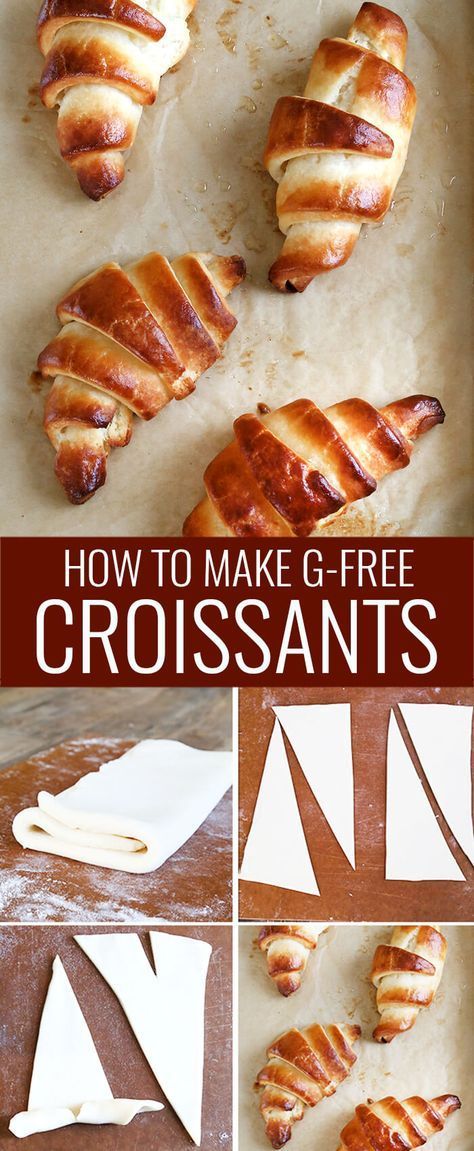 Get this tested, easy recipe for light and flaky gluten free croissants. There are plenty of steps, but they're all easy peasy! More Gluten Free Croissants, Gluten Free Croissant, Croissant Recipe, Gluten Free Eating, Gluten Free Breakfasts, Sem Lactose, Foods With Gluten, Gluten Free Cooking, Gluten Free Diet