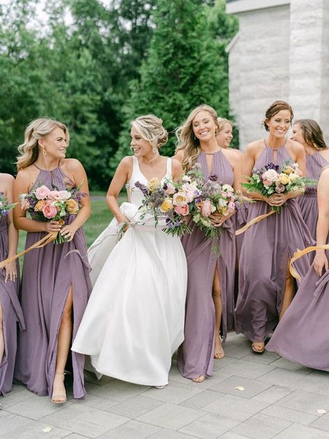 Light Purple Wedding Dress Bridesmaid, Dark Lavender Bridesmaid Dresses, Bridesmaids Dresses Lilac, Dusty Lavendar Bridesmaids Dresses, French Lilac Bridesmaid Dresses, Lilac And Peach Bridesmaid Dresses, Sage Green And Dusty Purple Wedding, Pale Purple Bridesmaid Dresses, Light Purple Wedding Party