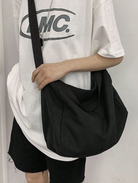 Sling Bag For Men, Sling Bag Black, Fall Bags, Slouchy Style, Side Bag, College Bags, Canvas Crossbody Bag, Side Bags, Cross Bag