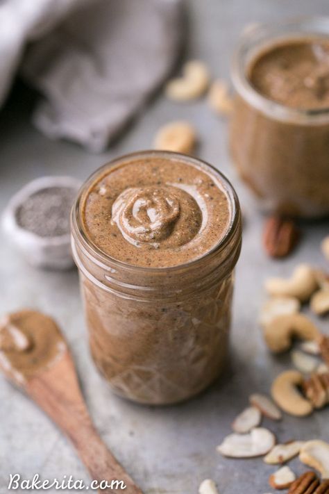 Super Seed Nut Butter • Bakerita Homemade Nut Butter Recipes, Acai Bowl Toppings, Healthiest Nut Butter, Maple Almond Butter, Nut Butter Recipes, Homemade Nut Butter, White Chocolate Pretzels, Butter Recipes, Nuts And Seeds