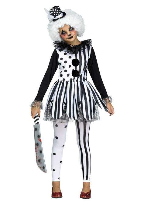 Killer Clown, A Clown, Clown Costume, Dots, Black And White, Halloween, White, Black